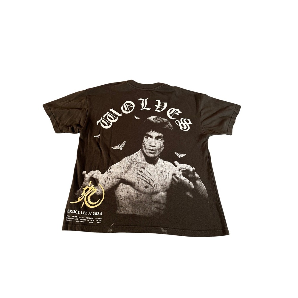 Darc Sport Wolves Club Bruce Lee 2024 Graphic T-Shirt Washed Black Mens SZ M